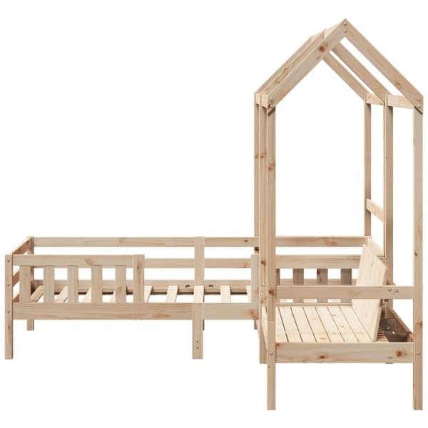 vidaXL husseng med bænk 75x190 cm massivt fyrretræ hvid