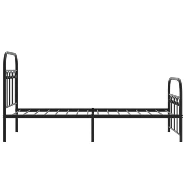 vidaXL Sengeramme i metall med hode- og fotgavl svart 75x190 cm