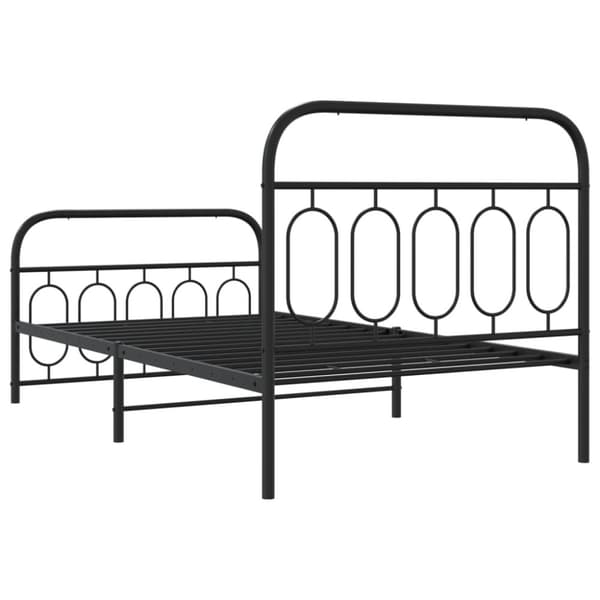 vidaXL Metallinen sängynrunko päädyillä musta 100x190 cm