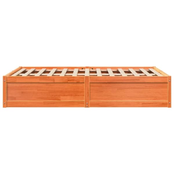 vidaXL Sängram utan madrass vaxbrun 120x200 cm massiv furu