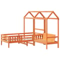 Miniatyrbilde 3 av 11: vidaXL Sett med seng og benk med tak voksbrun 90x200 cm heltre furu
