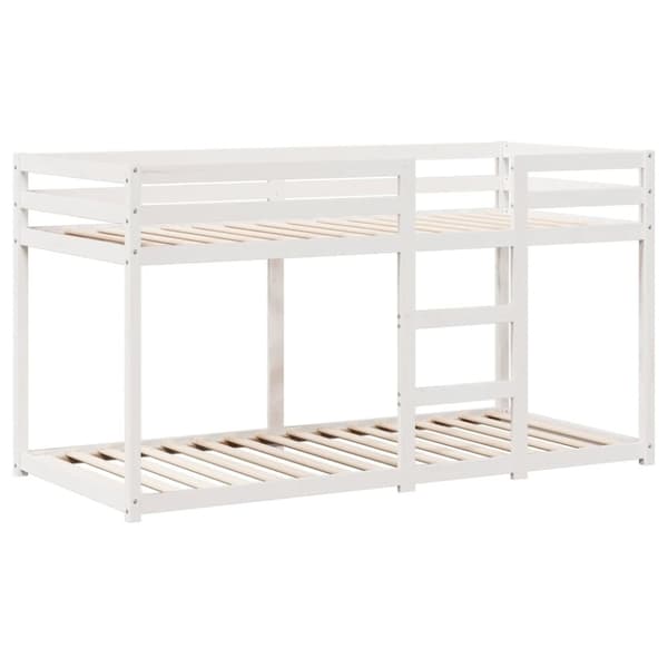 vidaXL køjeseng med tag 75x190 cm massivt fyrretræ hvid