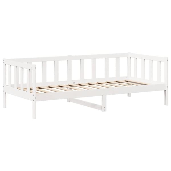 vidaXL Sohvasänky katoksella valkoinen 90x200 cm täysi mänty