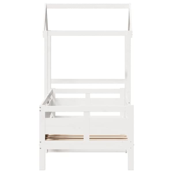 vidaXL daybed med tag 90x190 cm massivt fyrretræ hvid