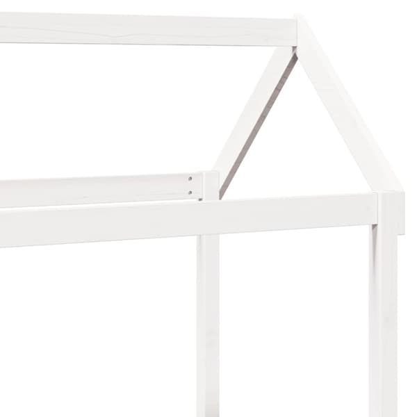 vidaXL daybed med tag 90x190 cm massivt fyrretræ hvid