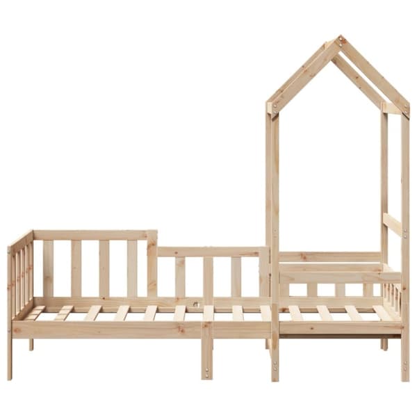 vidaXL daybed med tag 90x200 cm massivt fyrretræ