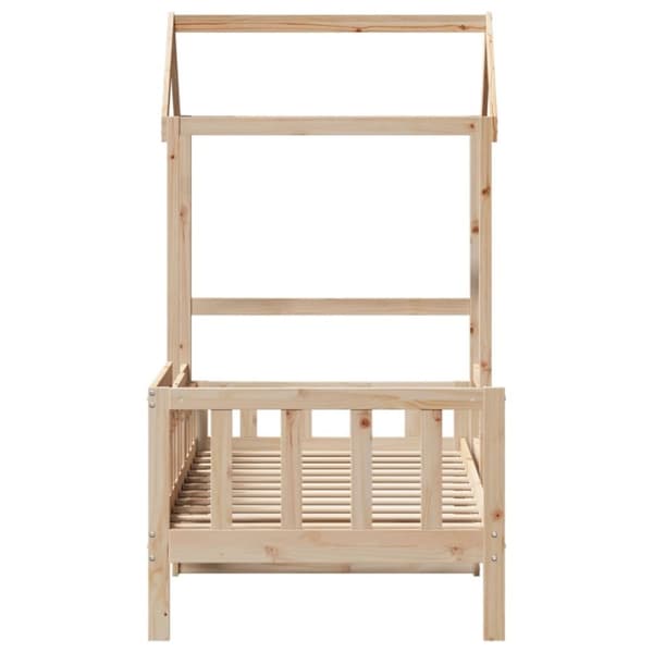vidaXL daybed med tag 90x200 cm massivt fyrretræ