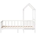 Miniatyrbilde 3 av 11: vidaXL Dagseng med tak hvit 90x200 cm heltre furu