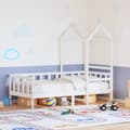 Miniatyrbilde 2 av 11: vidaXL Dagseng med tak hvit 90x200 cm heltre furu