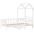 Miniatyrbilde 1 av 11: vidaXL Dagseng med tak hvit 90x200 cm heltre furu