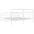 Miniatyrbilde 7 av 9: vidaXL Sengeramme i metall med hode- og fotgavl hvit 180x200 cm