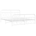 Miniatyrbilde 1 av 9: vidaXL Sengeramme i metall med hode- og fotgavl hvit 180x200 cm