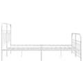 Miniatyrbilde 6 av 9: vidaXL Sengeramme i metall med hode- og fotgavl hvit 135x190 cm