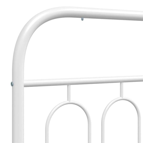 vidaXL Sengeramme i metall med hode- og fotgavl hvit 135x190 cm