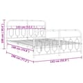Miniatyrbilde 9 av 9: vidaXL Sengeramme i metall med hode- og fotgavl hvit 135x190 cm