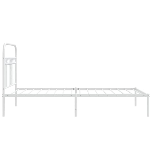 vidaXL Sengeramme i metall med hodegavl hvit 100x190 cm
