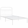 Miniatyrbilde 1 av 9: vidaXL Sengeramme i metall med hodegavl hvit 100x190 cm