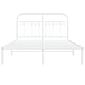 Miniatyrbilde 5 av 9: vidaXL Sengeramme i metall med hodegavl hvit 135x190 cm