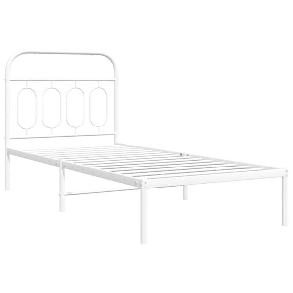 vidaXL sengeramme med sengegavl 80x200 cm metal hvid