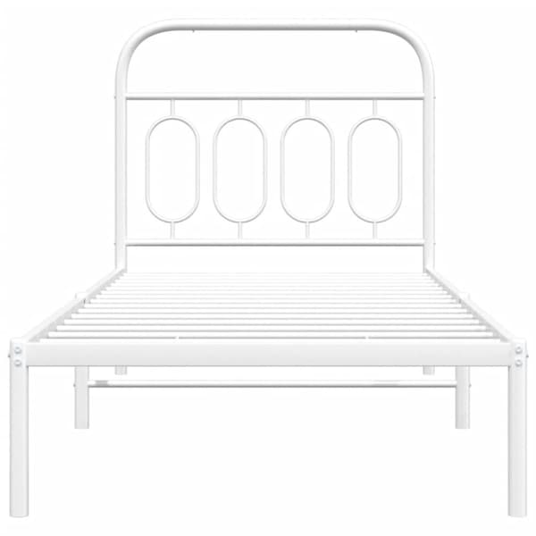 vidaXL sengeramme med sengegavl 80x200 cm metal hvid