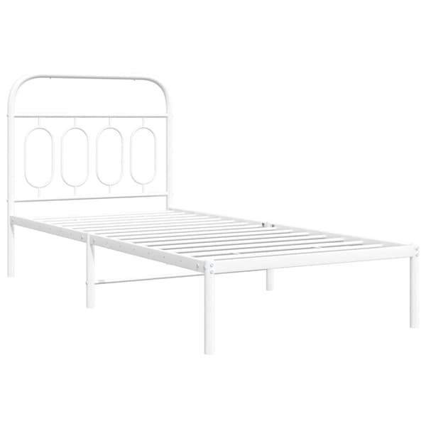 vidaXL sengeramme med sengegavl 80x200 cm metal hvid