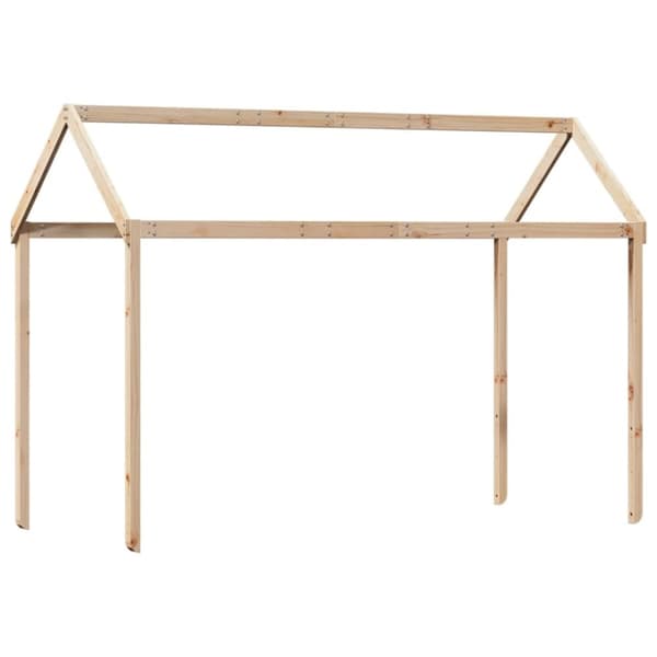 vidaXL højseng med stige og tag 90x190 cm massivt fyrretræ