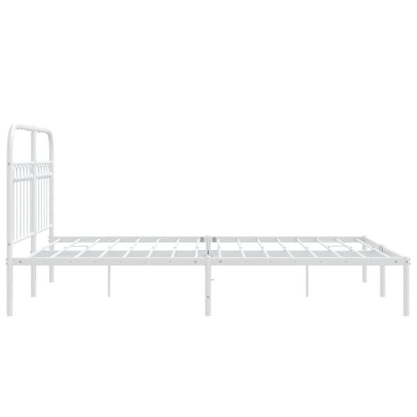 vidaXL sengeramme med sengegavl 135x190 cm metal hvid