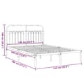 Miniatyrbillede 9 af 9: vidaXL sengeramme med sengegavl 135x190 cm metal hvid
