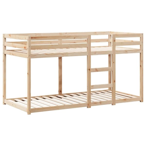 vidaXL Våningssäng med tak 90x190 cm massiv furu