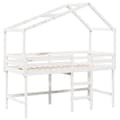 Pikkukuva 3 / 11: vidaXL Parvisänky tikkailla ja katoksella valk. 90x200 cm täysi mänty