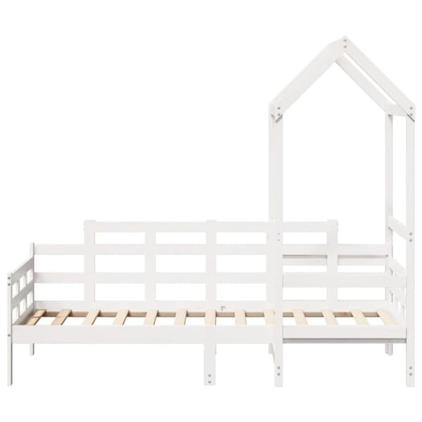 vidaXL daybed med tag 80x200 cm massivt fyrretræ hvid