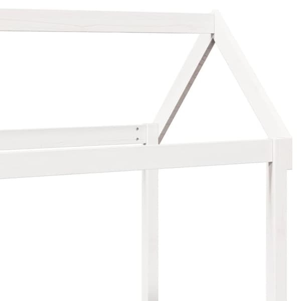 vidaXL daybed med tag 80x200 cm massivt fyrretræ hvid