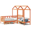 Miniatyrbilde 2 av 11: vidaXL Dagsengsett med tak voksbrun 90x200 cm heltre furu