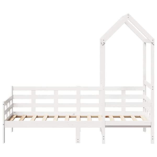 vidaXL Dagseng med tak hvit 90x190 cm heltre furu
