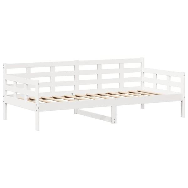 vidaXL Dagseng med tak hvit 90x190 cm heltre furu