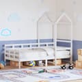Miniatyrbilde 2 av 11: vidaXL Dagseng med tak hvit 90x190 cm heltre furu