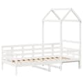 Miniatyrbilde 1 av 11: vidaXL Dagseng med tak hvit 90x190 cm heltre furu