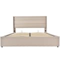 Miniatyrbillede 4 af 7: Boksseng 160x200cm i hør med bundplade - Beige