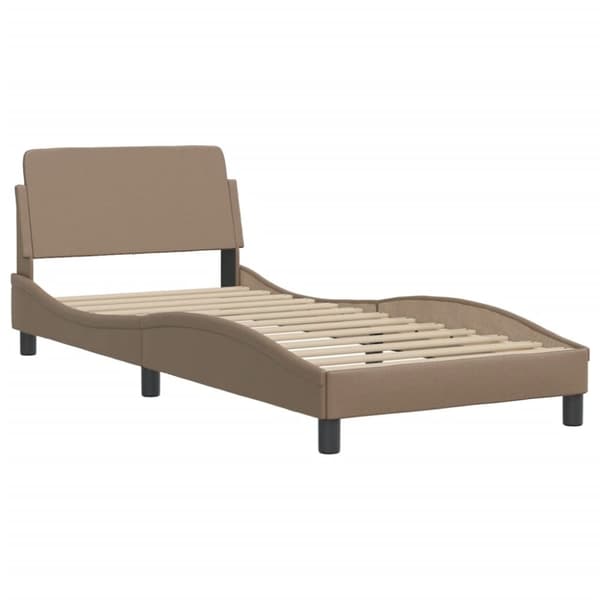 vidaXL seng med madras 80x200 cm kunstlæder cappuccinofarvet