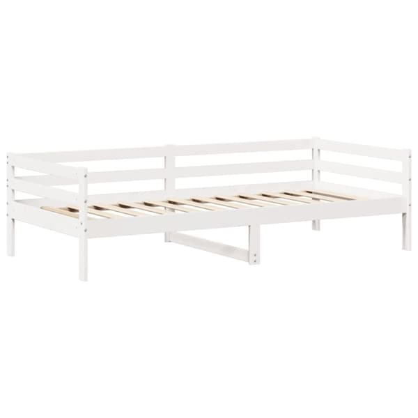 vidaXL Sohvasänky ja penkkisarja katoksella valkoinen 90x200 cm mänty