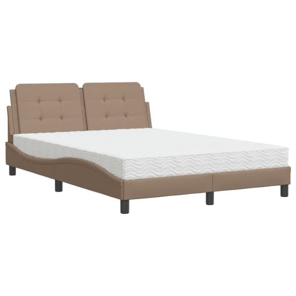 vidaXL seng 120x200 cm kunstlæder cappuccinofarvet