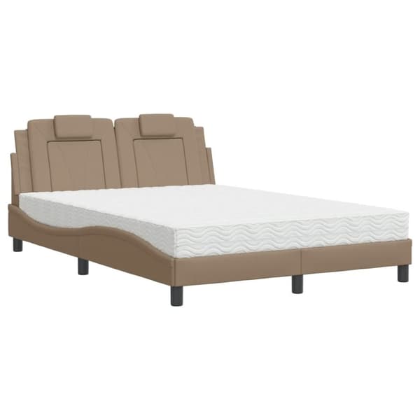 vidaXL seng 140x200 cm kunstlæder cappuccinofarvet