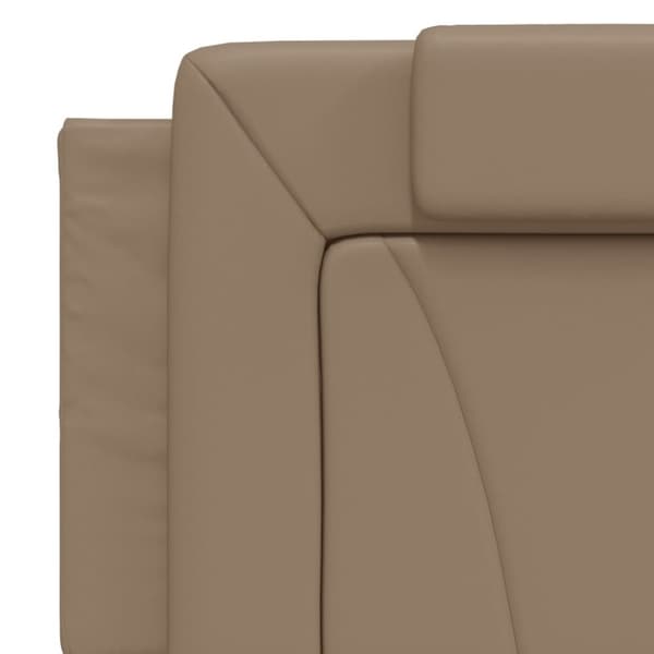 vidaXL seng med madras 160x200 cm kunstlæder cappuccinofarvet