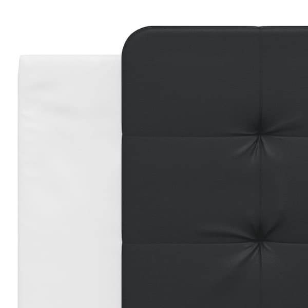 vidaXL seng med madras 180x200 cm kunstlæder hvid og sort