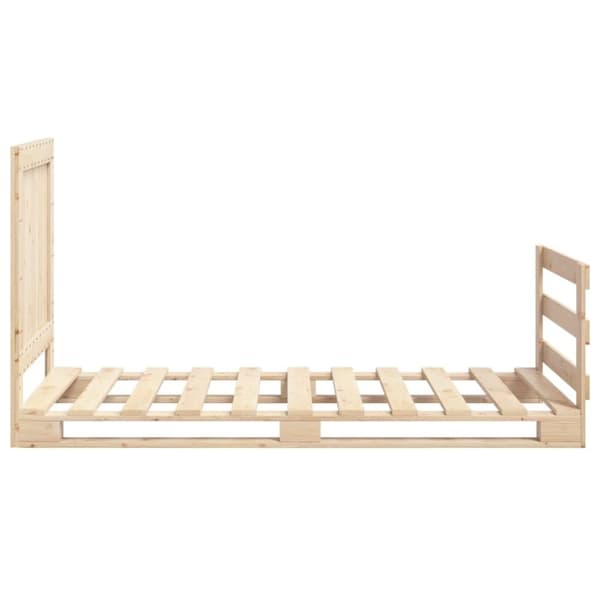 vidaXL Sängram med huvudgavel 90x200 cm massiv furu