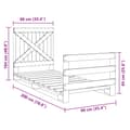 Miniatyrbilde 10 av 11: vidaXL Sengeramme med hodegavl 90x200 cm heltre furu