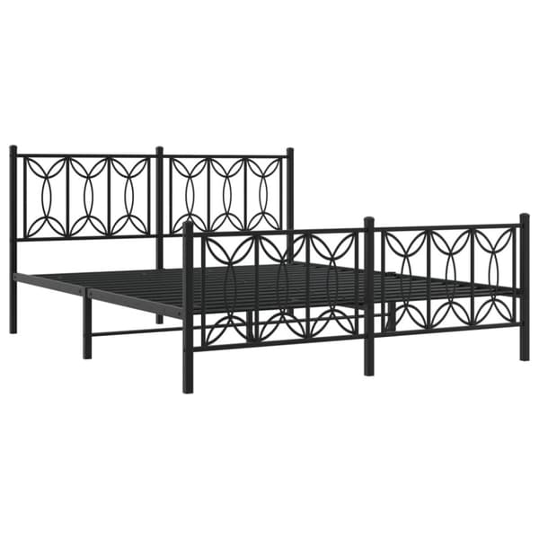 vidaXL sengeramme med sengegavl og fodgærde 160x200 cm metal sort