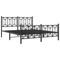 Miniatyrbillede 3 af 9: vidaXL sengeramme med sengegavl og fodgærde 160x200 cm metal sort