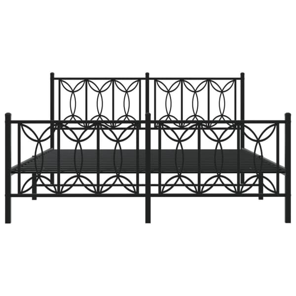 vidaXL sengeramme med sengegavl og fodgærde 160x200 cm metal sort