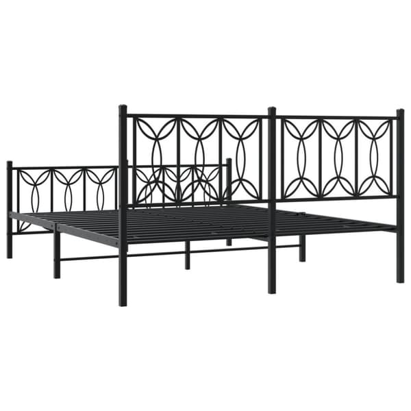 vidaXL sengeramme med sengegavl og fodgærde 160x200 cm metal sort